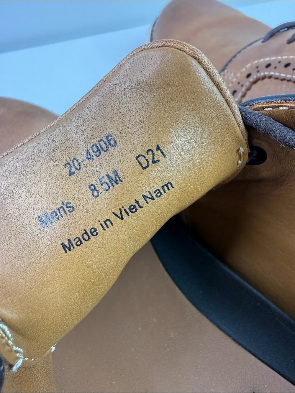 Johnston & Murphy Holden Plain Toe Oxford Shoes Tan Oiled Size 8.5